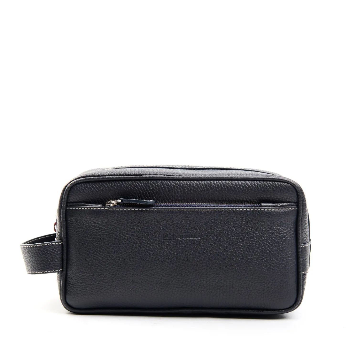 BEAUTY CASE DA UOMO BLU In pelle martellata