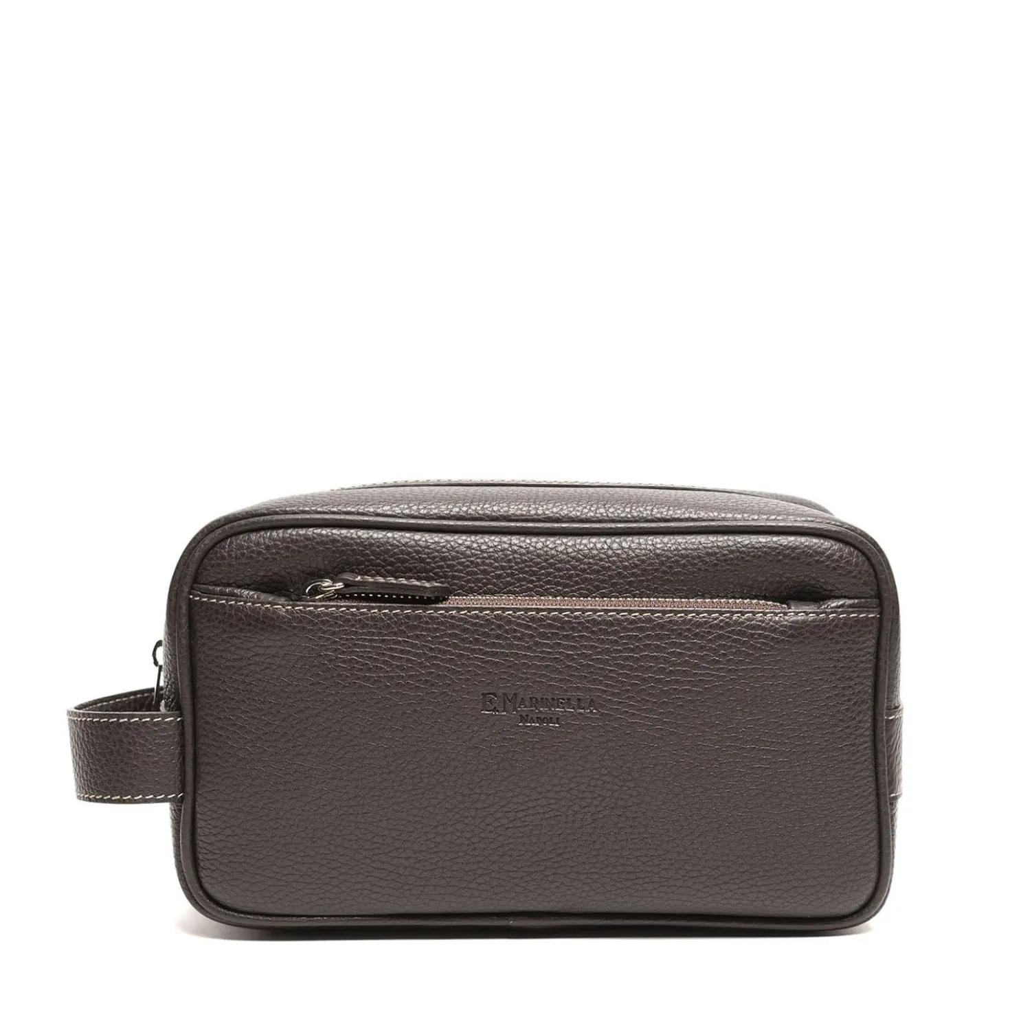 BEAUTY CASE DA UOMO TESTA MORO In pelle martellata
