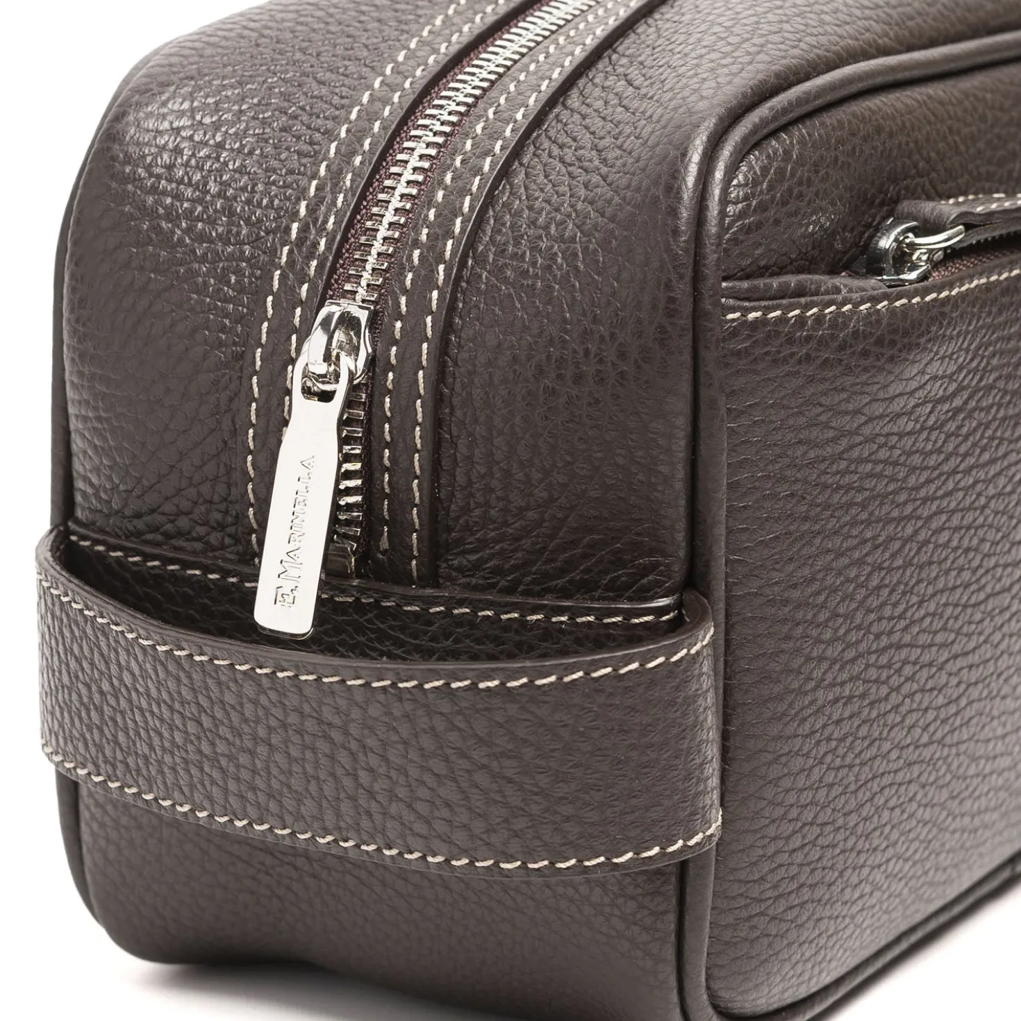 BEAUTY CASE DA UOMO TESTA MORO In pelle martellata