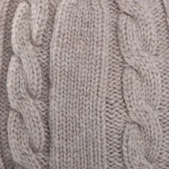 BERRETTO BEIGE A trecce in cashmere