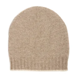 BERRETTO BICOLORE BIANCO E CAMMELLO In cashmere