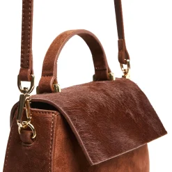 BORSA MINI CLEO MARRONE In camoscio e cavallino