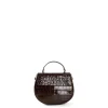 BORSA MINI CLEO MARRONE SCURO Stampa coccodrillo