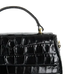 BORSA MINI CLEO NERA Stampa coccodrillo