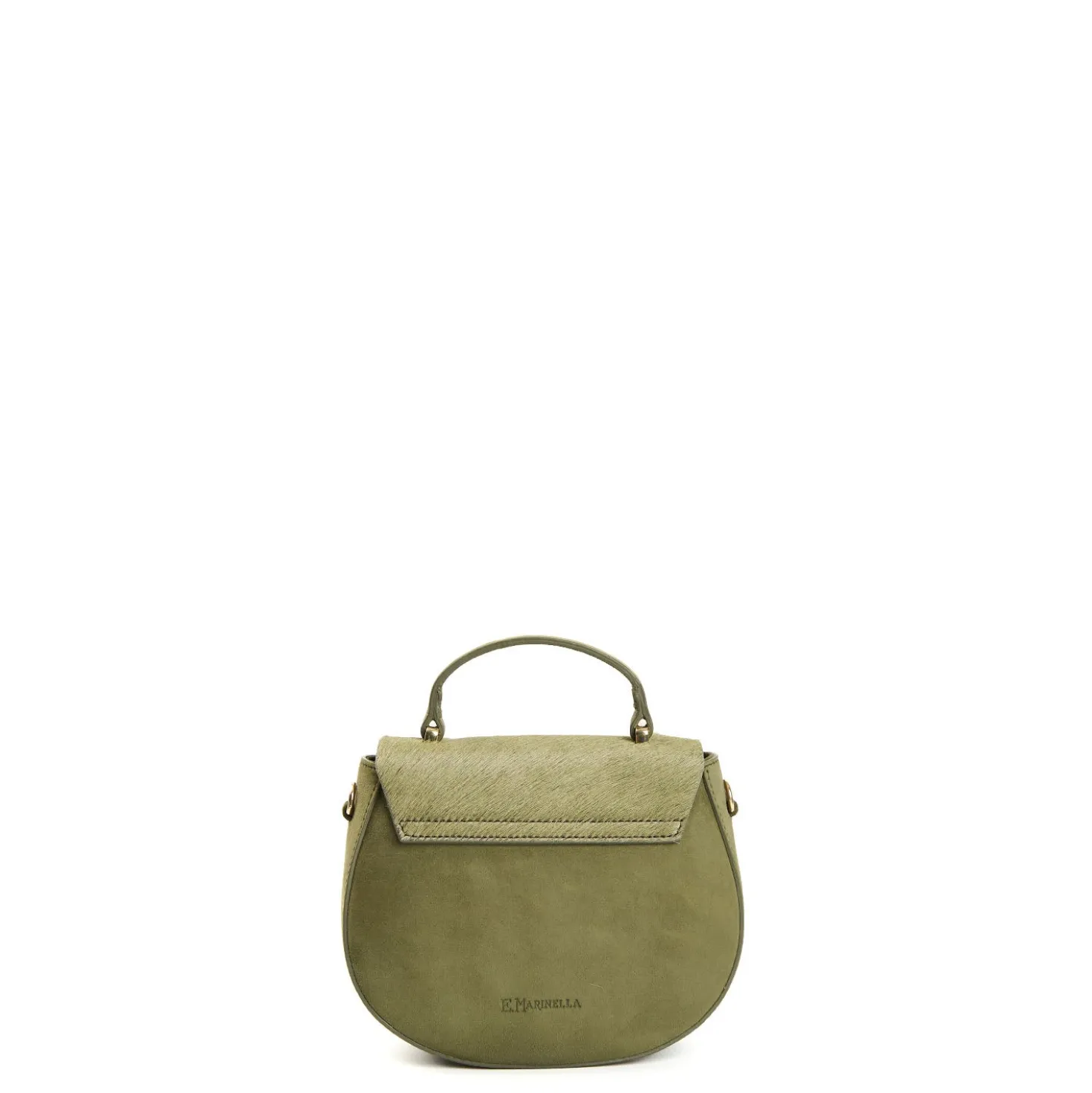 BORSA MINI CLEO VERDE OLIVA In camoscio e cavallino