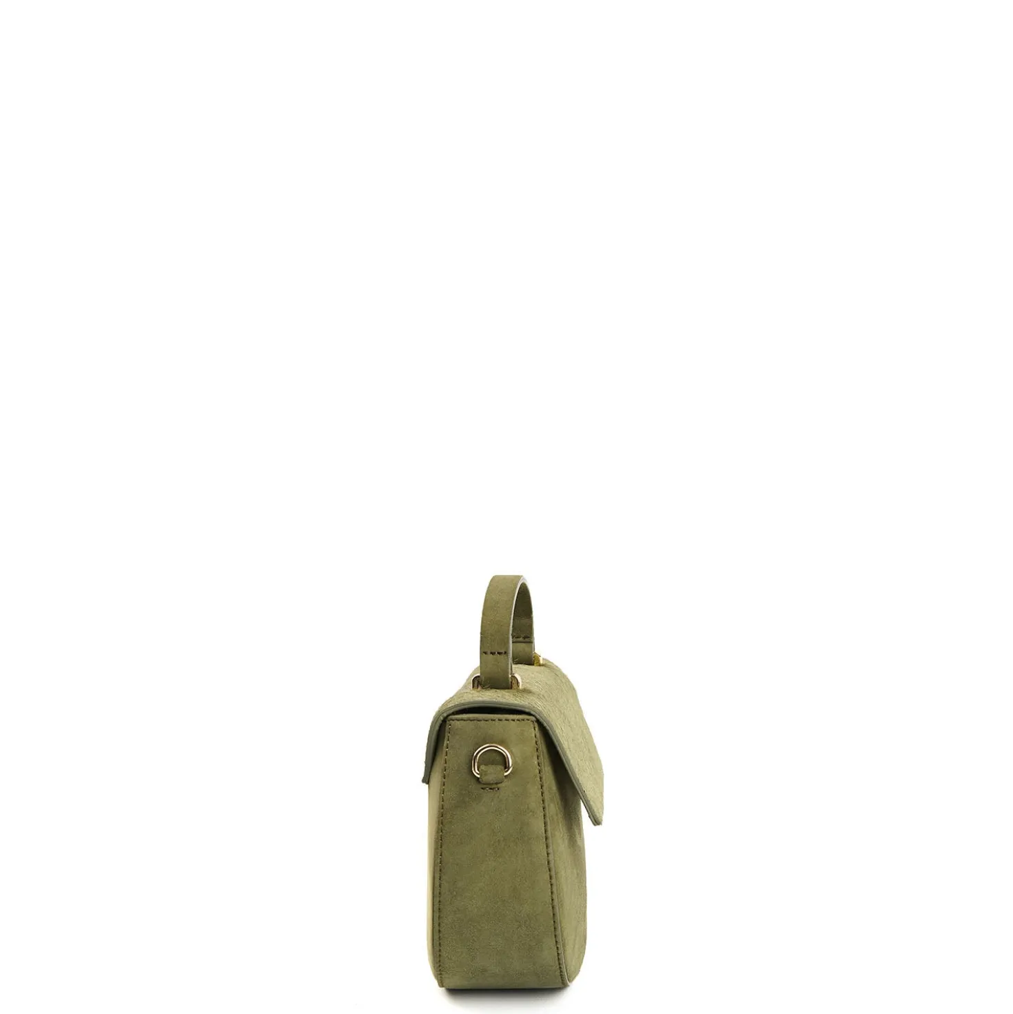 BORSA MINI CLEO VERDE OLIVA In camoscio e cavallino