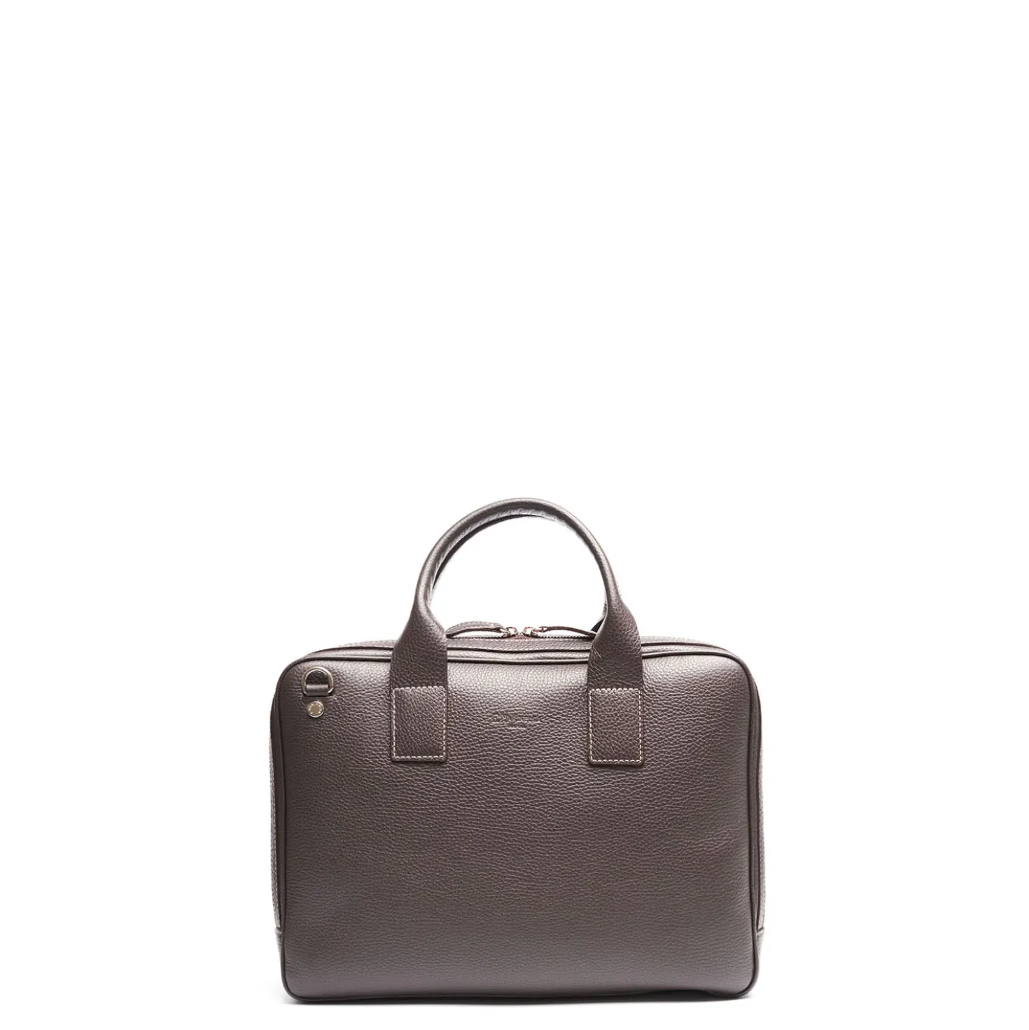 BORSA PORTA PC MARRONE SCURO In pelle martellata