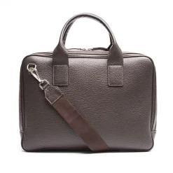 BORSA PORTA PC MARRONE SCURO In pelle martellata