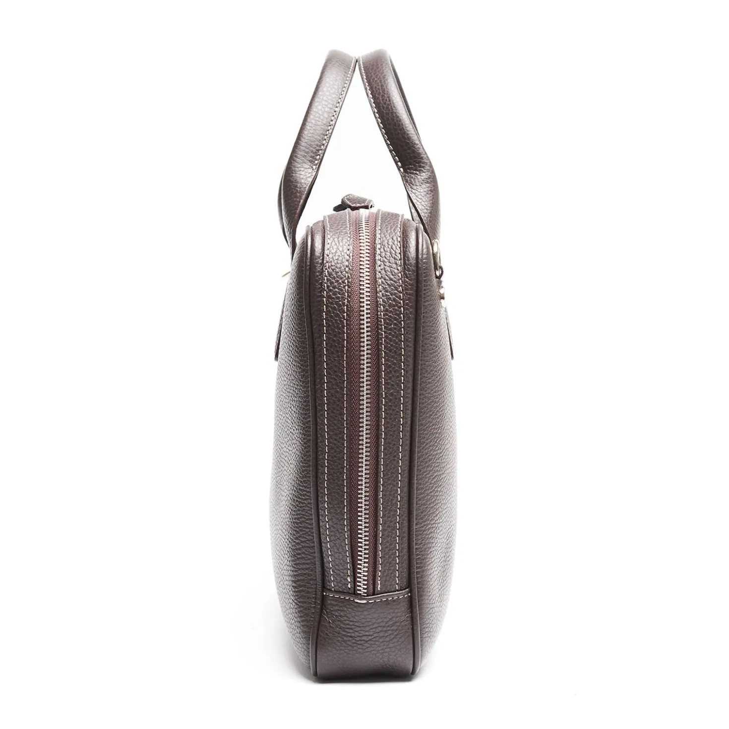 BORSA PORTA PC MARRONE SCURO In pelle martellata