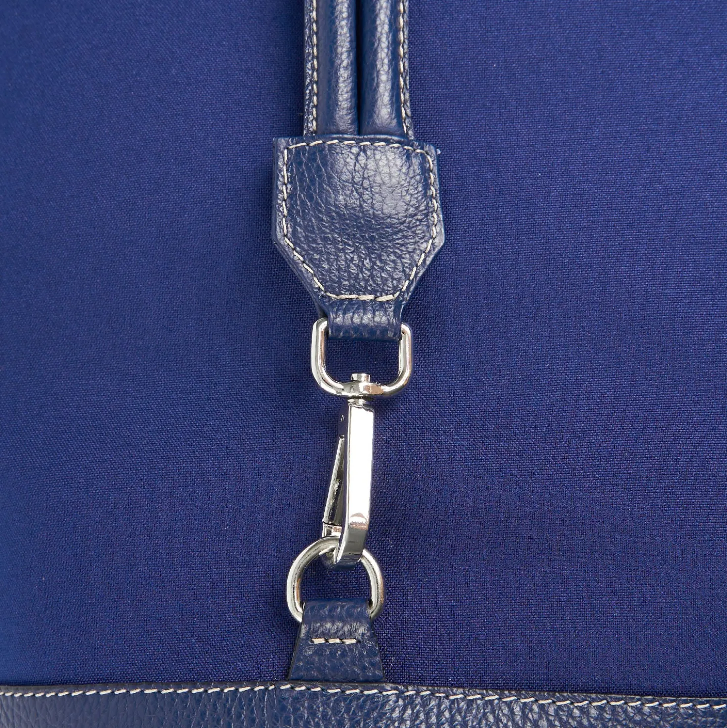 BORSONE GIAN MIDI BLU SCURO In tela e pelle