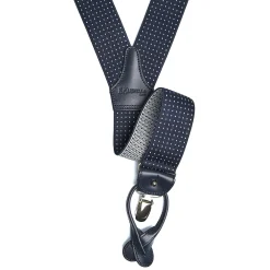 BRETELLE EM BLU Micro pois bianco