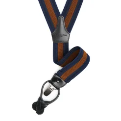 BRETELLE EM BLU SCURO E MARRONE CHIARO Rigata