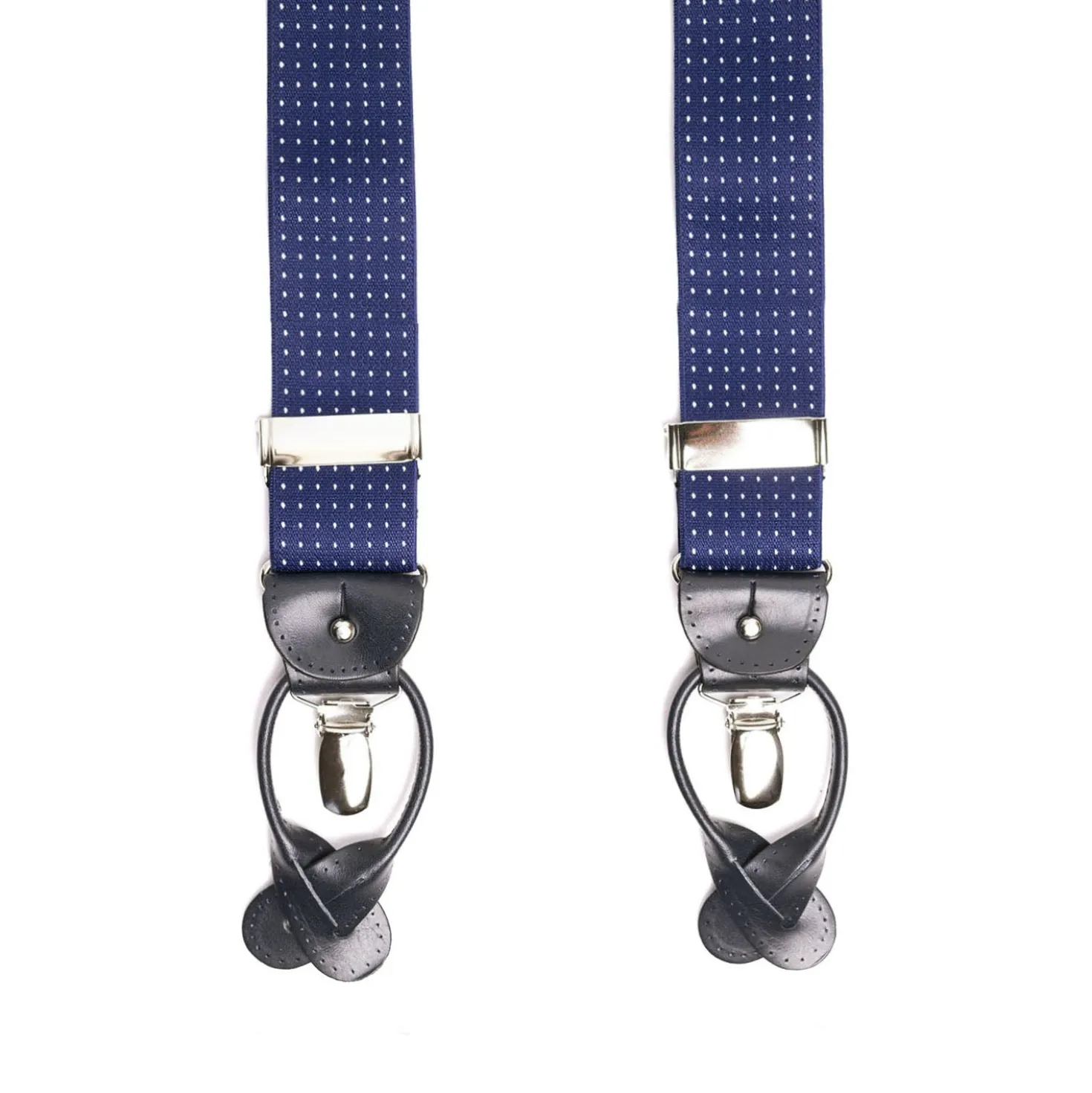 BRETELLE EM BLUETTE Con micro pois bianchi