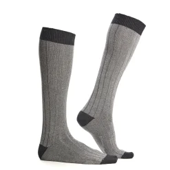 CALZE LUNGHE BICOLORE GRIGIO CHIARO E SCURO IN COTONE Tinta unita