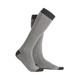 CALZE LUNGHE BICOLORE GRIGIO CHIARO E SCURO IN COTONE Tinta unita