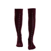 CALZE LUNGHE BORDEAUX IN COTONE Microfantasia fiore