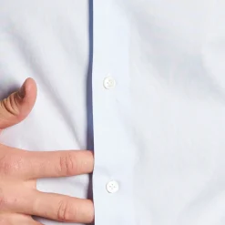 CAMICIA CLASSICA AZZURRA SLIM In cotone popeline