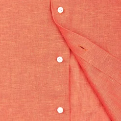 CAMICIA IN LINO ARANCIONE Con bottoni in madreperla