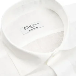 CAMICIA IN LINO BIANCA Con bottoni in madreperla