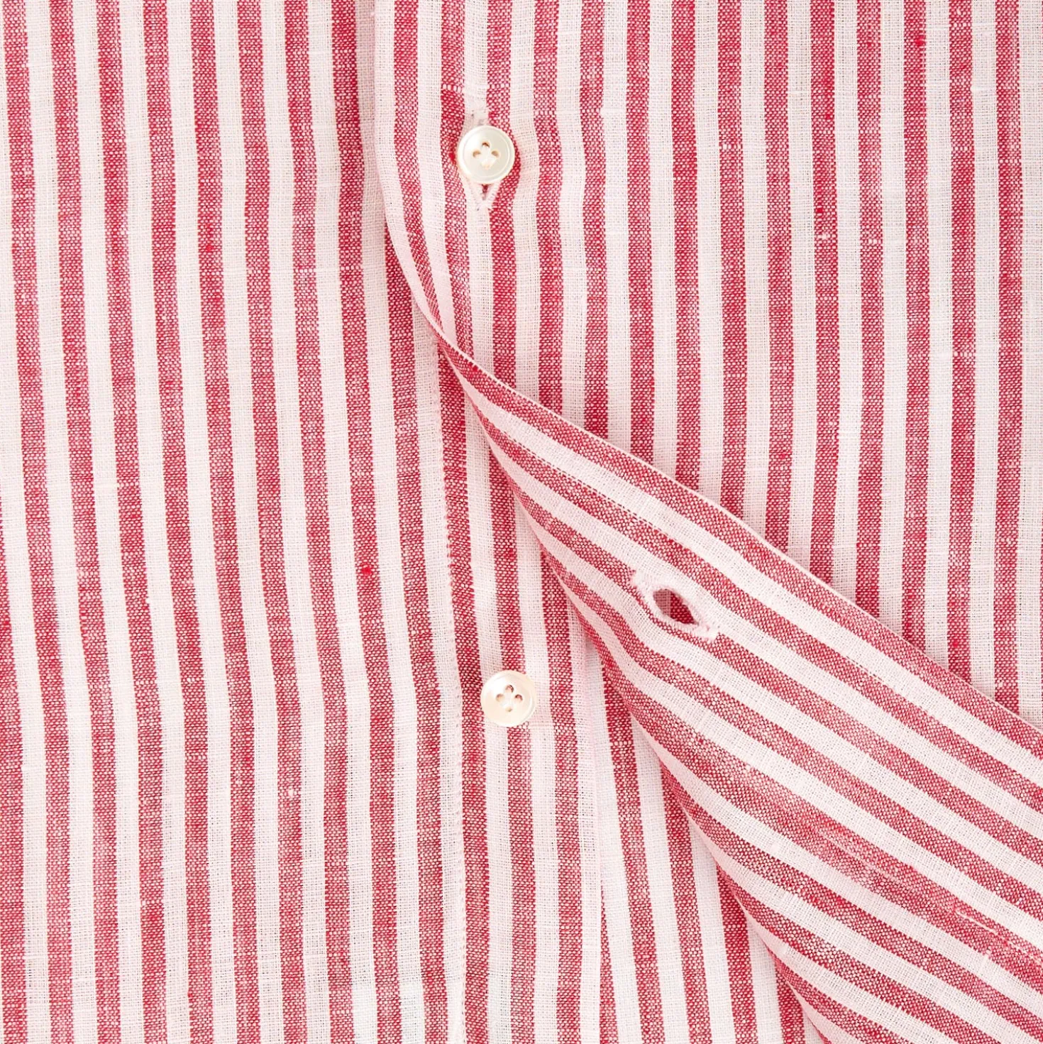 CAMICIA IN LINO BIANCA E BORDEAUX Rigata
