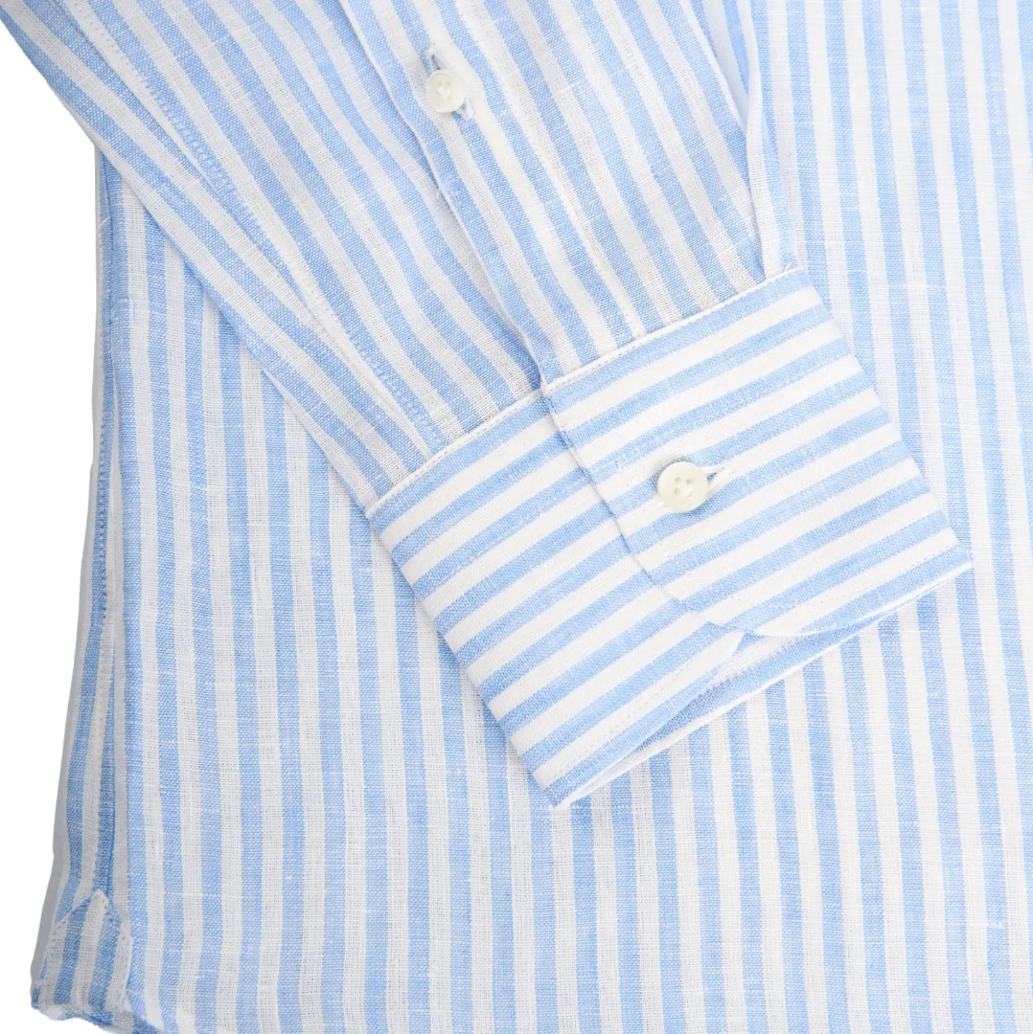 CAMICIA IN LINO BIANCA E AZZURRA Rigata