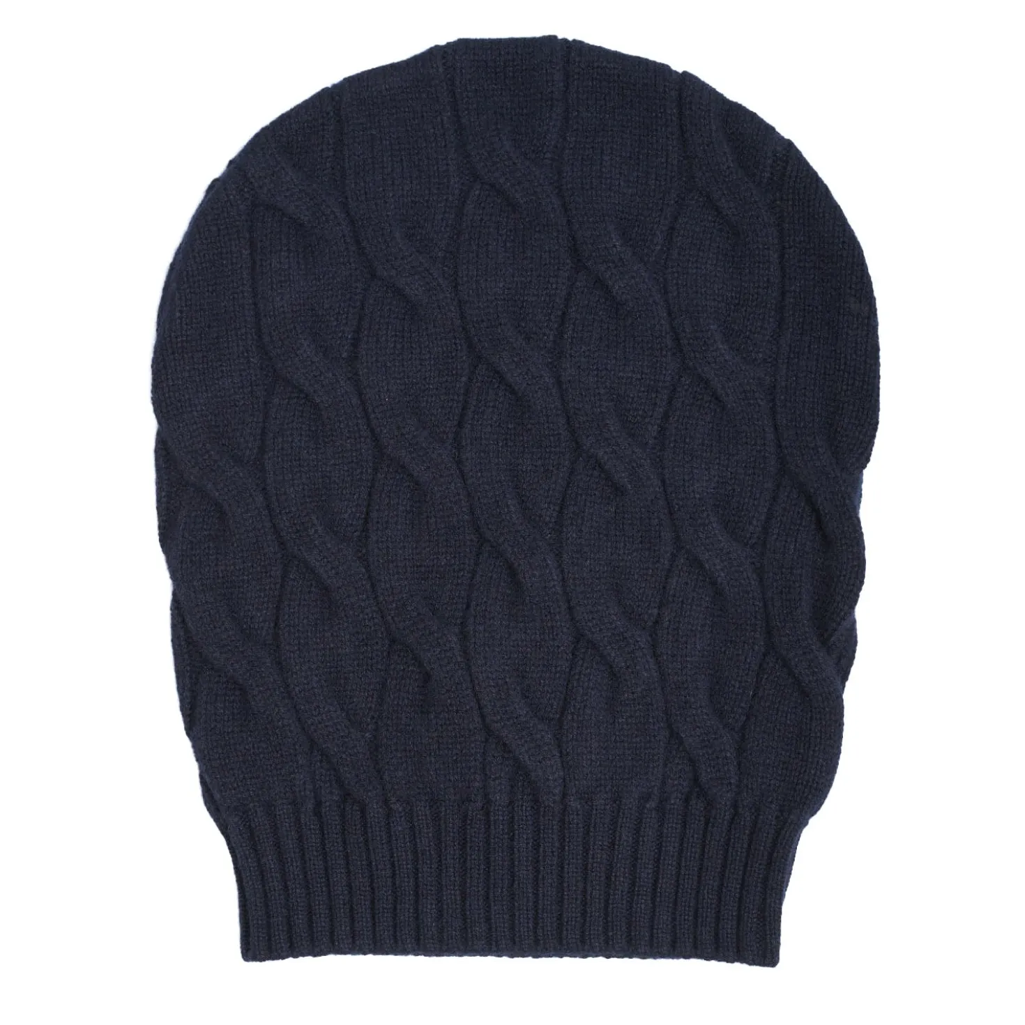 CAPPELLO A TRECCE BLU In lana