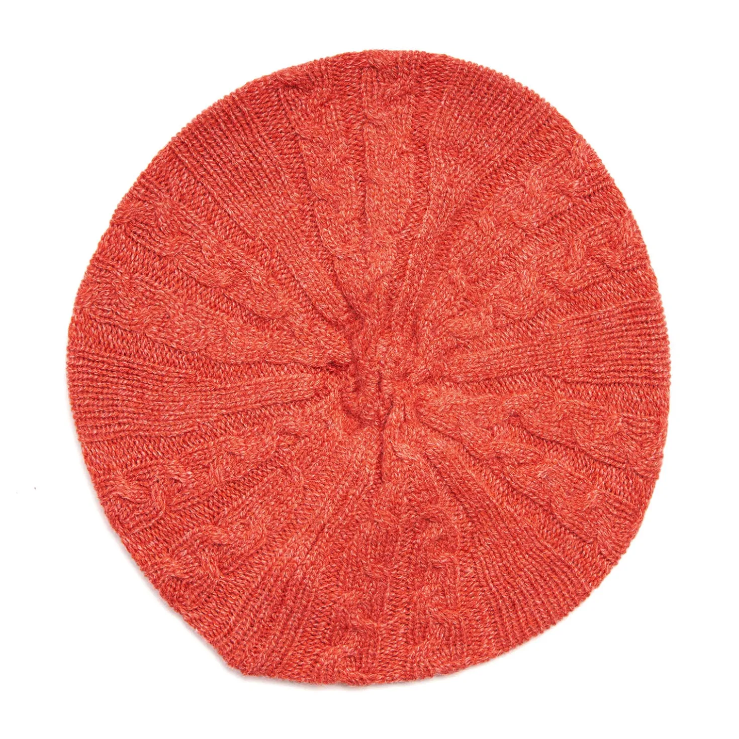 CAPPELLO BASCO A TRECCE ARANCIONE In cashmere