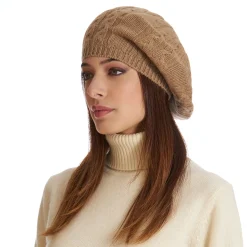 CAPPELLO BASCO A TRECCE CAMMELLO In cashmere