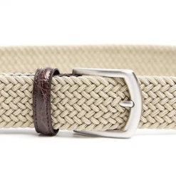 CINTURA ELASTICA BEIGE Con finiture in coccodrillo