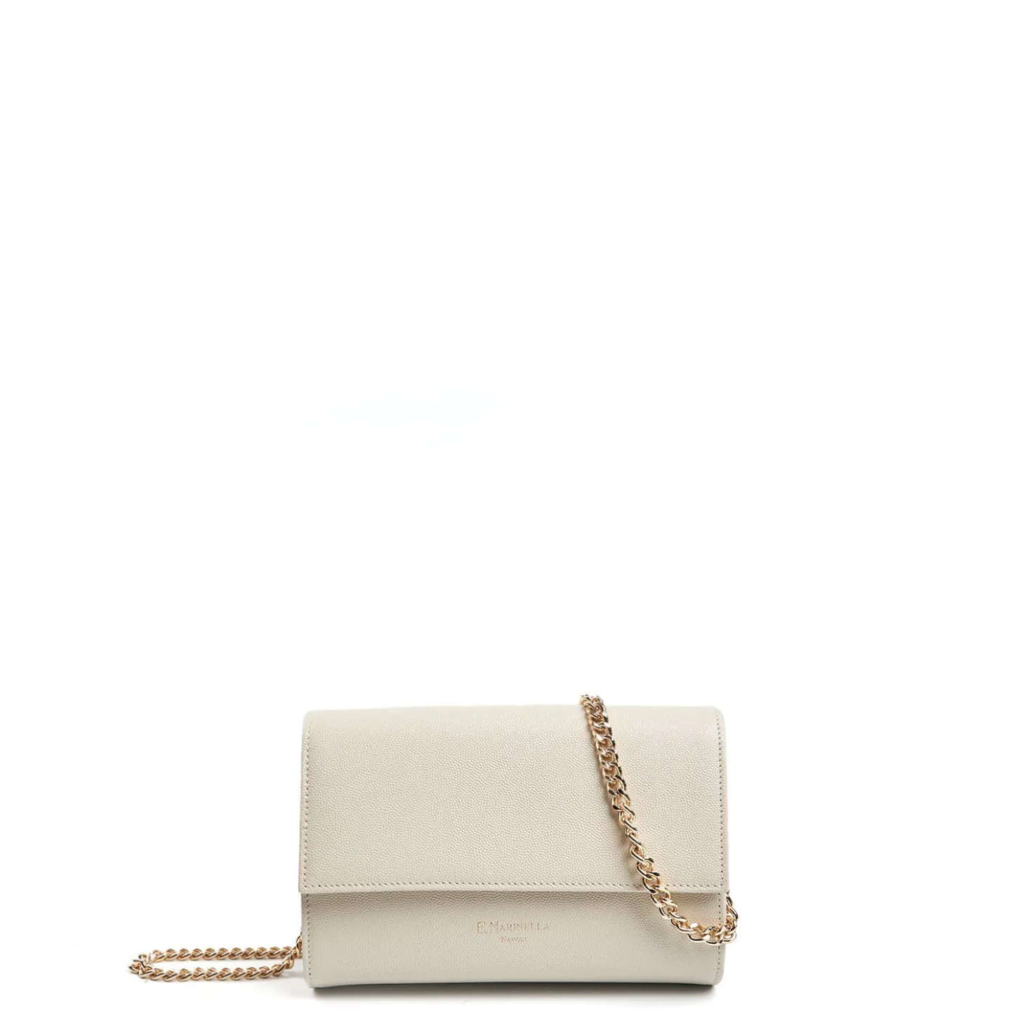CLUTCH BAG BEIGE In pelle bottolata