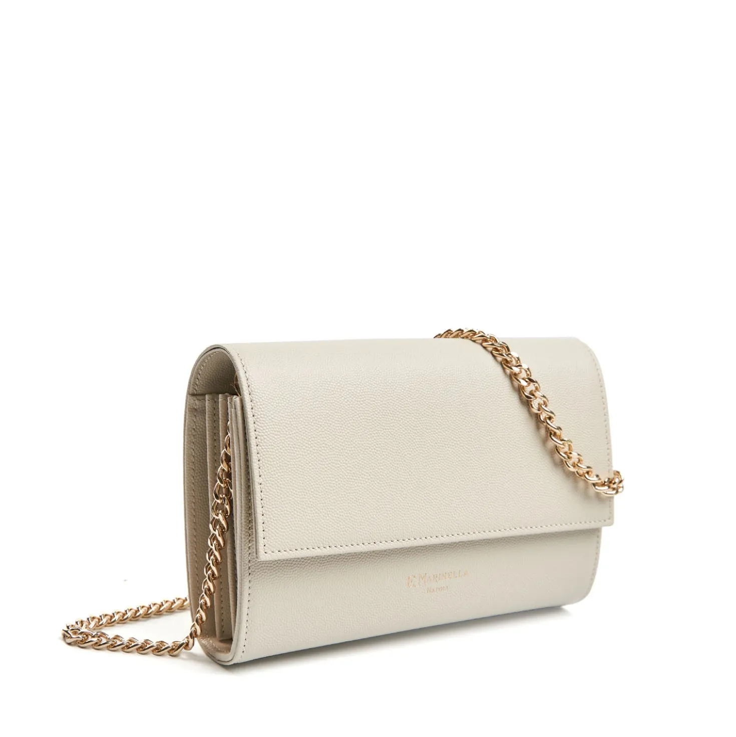 CLUTCH BAG BEIGE In pelle bottolata