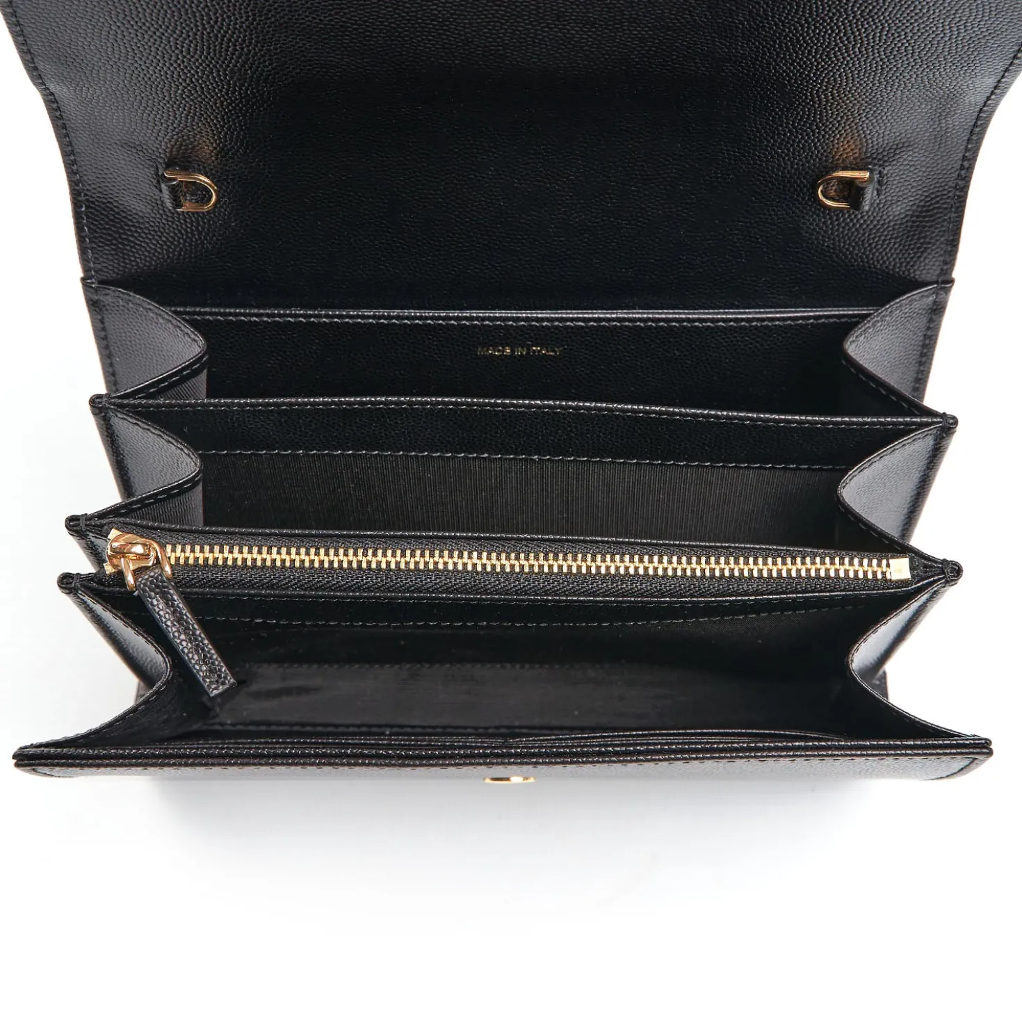 CLUTCH BAG NERA In pelle bottolata