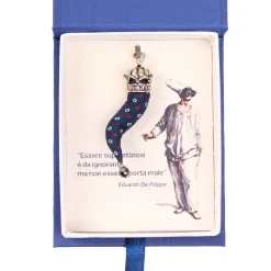 CORNETTO BLU In seta e argento