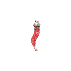CORNETTO ROSSO In seta e argento
