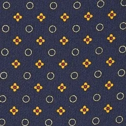 CRAVATTA ASCOT IN SETA BLU SCURO Microfantasia fiore