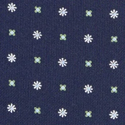 CRAVATTA ASCOT IN SETA BLU SCURO Microfantasia fiore