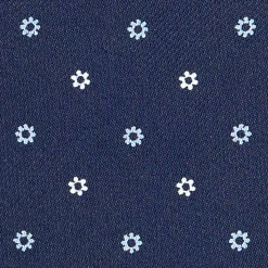 CRAVATTA ASCOT IN SETA BLU SCURO Microfantasia fiore