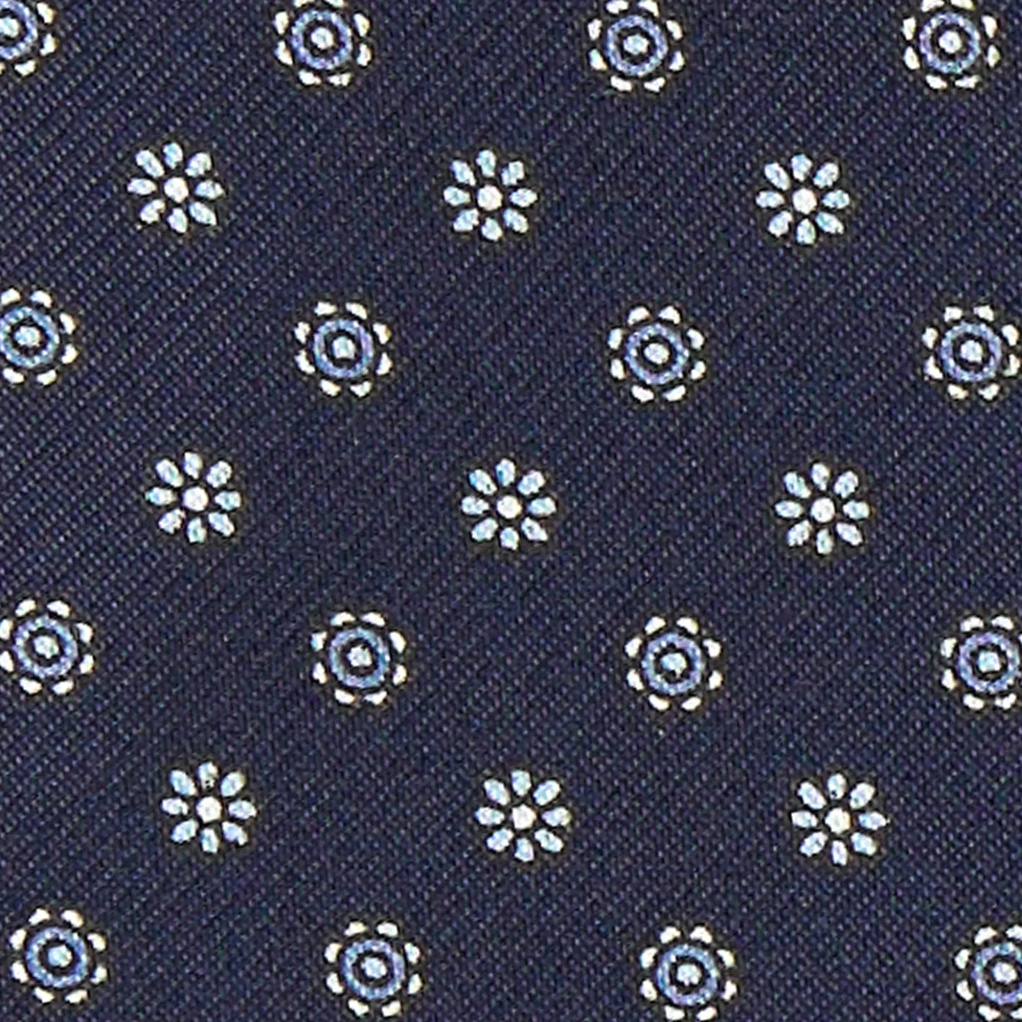 CRAVATTA ASCOT IN SETA BLU SCURO Microfantasia fiore