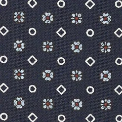 CRAVATTA ASCOT IN SETA BLU SCURO Microfantasia fiore