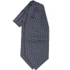CRAVATTA ASCOT IN SETA BLU SCURO Microfantasia fiore