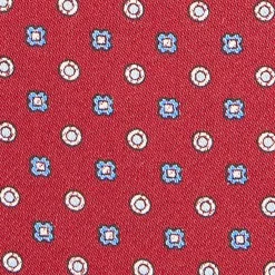 CRAVATTA ASCOT IN SETA BORDEAUX Microfantasia fiore