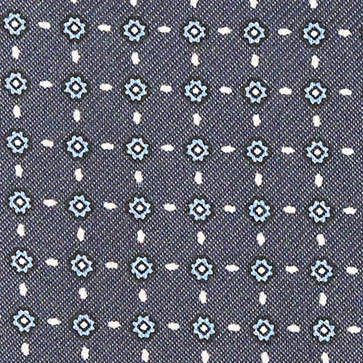 CRAVATTA ASCOT IN SETA GRIGIO SCURO Microfantasia fiore