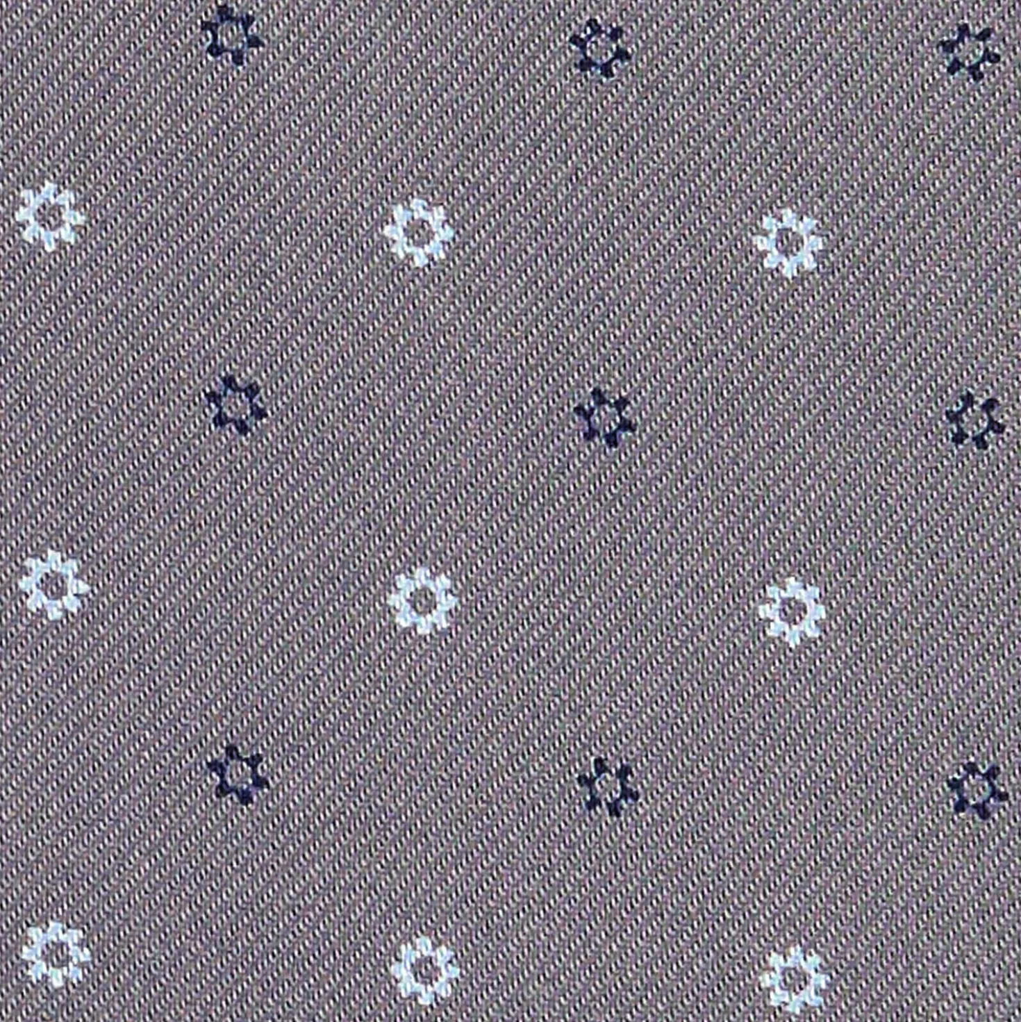 CRAVATTA ASCOT IN SETA GRIGIO SCURO Microfantasia fiore