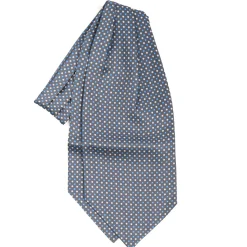 CRAVATTA ASCOT IN SETA GRIGIO SCURO Microfantasia fiore