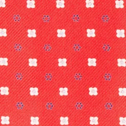 CRAVATTA ASCOT IN SETA ROSSO Microfantasia fiore
