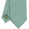 CRAVATTA CERIMONIA IN SETA JACQUARD VERDE CHIARO Microfantasia geometrica