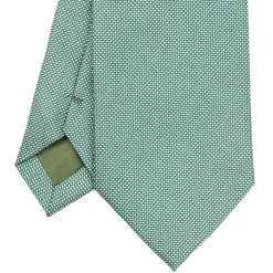 CRAVATTA CERIMONIA IN SETA JACQUARD VERDE CHIARO Microfantasia geometrica