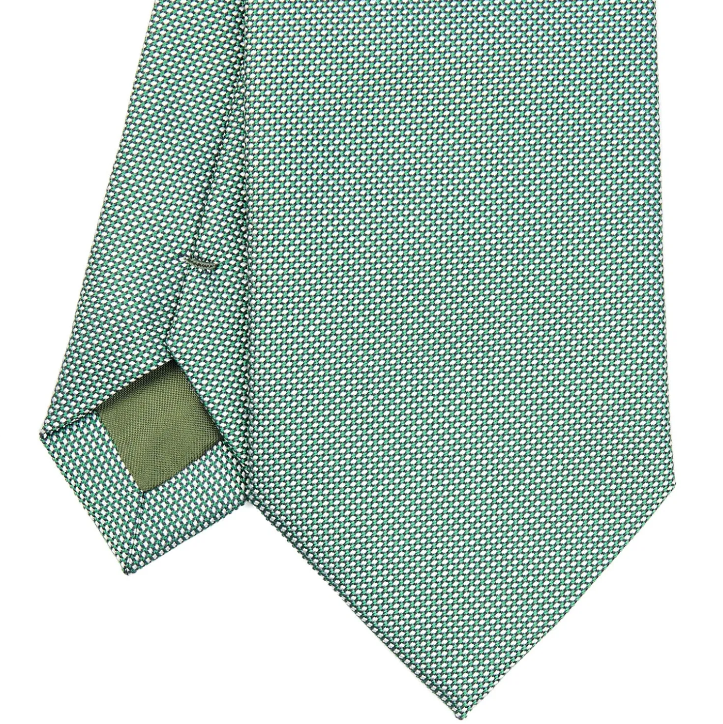 CRAVATTA CERIMONIA IN SETA JACQUARD VERDE CHIARO Microfantasia geometrica
