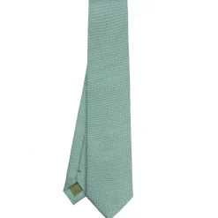 CRAVATTA CERIMONIA IN SETA JACQUARD VERDE CHIARO Microfantasia geometrica