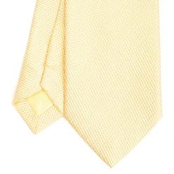 CRAVATTA CERIMONIA IN SETA JACQUARD GIALLA Microfantasia geometrica